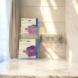 Set of 3 iDesign Suction Bath Organizers NEW